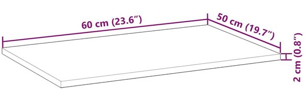 vidaXL Tischplatte Rechteckig 60x50x2 cm Massivholz Akazie 4008750 Bild 10