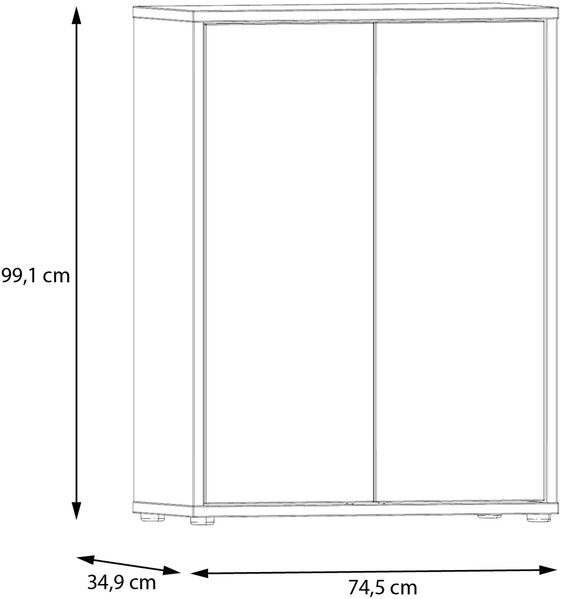 Forte ALICE SPRINGS Schuhschrank 70 80, moderner Flurschrank mit 2 Türen und 4 Einlegeböden, Holzwerkstoff, Salbei, 74,5 cm breit x 99,1 cm hoch x 34,9 cm tief Bild 6