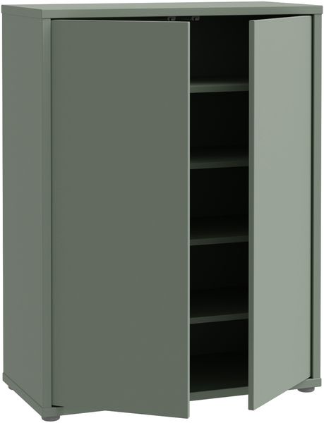 Forte ALICE SPRINGS Schuhschrank 70 80, moderner Flurschrank mit 2 Türen und 4 Einlegeböden, Holzwerkstoff, Salbei, 74,5 cm breit x 99,1 cm hoch x 34,9 cm tief Bild 5