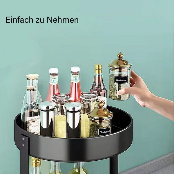 CALIYO Gewürzregal Gewürzregal, ein Großes Küchenregal aus Edelstahl um 360° Drehbar, ein Multifunktionales Lagerregal zur Aufbewahrung von Gewürzen