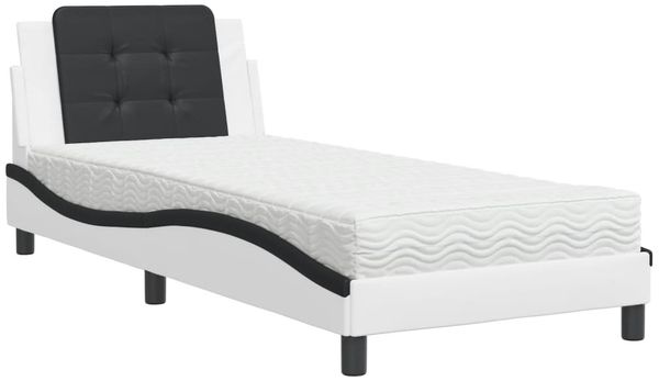 vidaXL Bettgestell ohne Matratze "Zadar" Weiß und Schwarz 90x200 cm Kunstleder 3208844 Bild 2