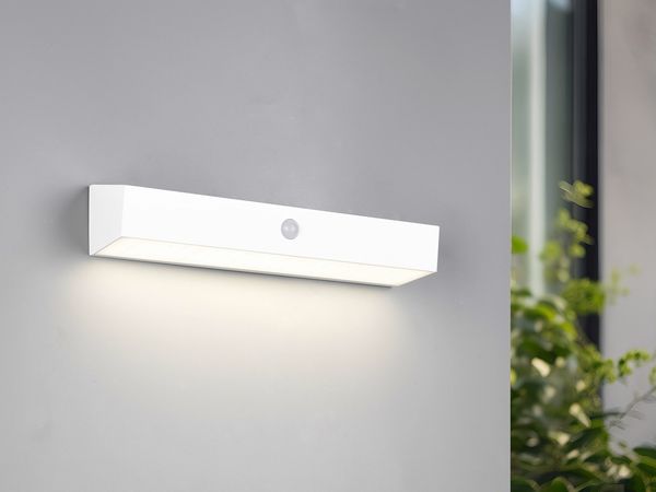 Solar Wandleuchte SILVES auch per USB aufladbar mit Bewegungsmelder, Breite 30cm