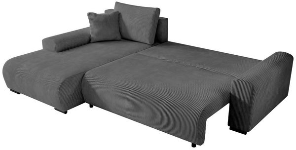 storez24 Ecksofa Nelly, mit Bettkasten und Schlaffunktion, Cordstoff, L-Form, bequem Bild 3