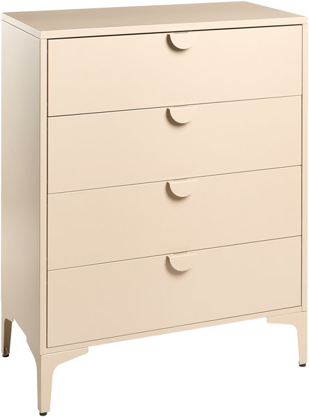 Kommode mit 4 Schubladen ARDURA Metall Hellbeige
