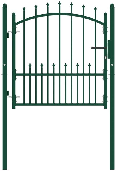 vidaXL Zauntor EMMEN mit Spikes Stahl 104 x 97 cm Grün 146393