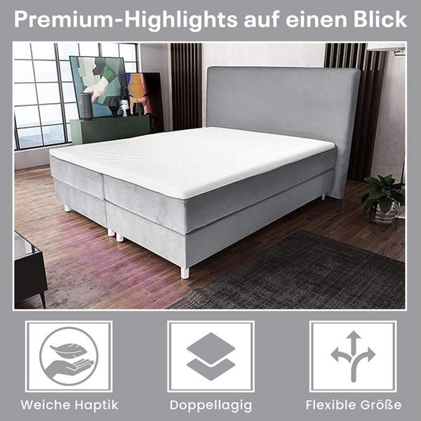 Best for Home Boxspringbett Boxspringbett Amelia – 7-Zonen-Taschenfederkernmatratze mit Topper (140x200 160x200 180x200 200x200 cm), Handwerksqualität,TOP- Preis-Leistungs-Verhältnis