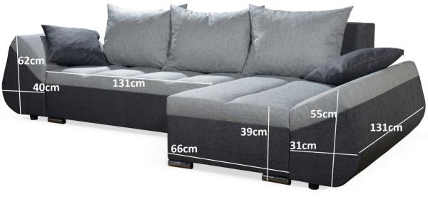 Ecksofa Sofa KLEO mit Schlaffunktion Dunkelbraun Ottomane Links Bild 4