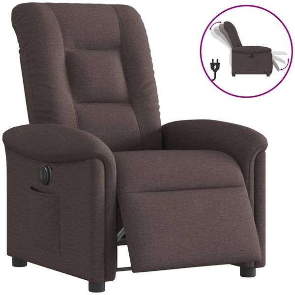 vidaXL Relaxsessel Elektrisch Dunkelbraun Stoff 3303239