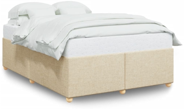 vidaXL Bettgestell ohne Matratze Creme 140x200 cm Stoff 3284741