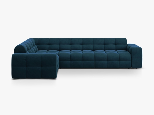 Micadoni Ecksofa Kendal 6-Sitzer Links Samt Magic Velvet Marineblau
