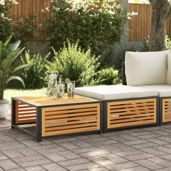 vidaXL Gartentisch mit Hocker Massivholz Akazie 367650