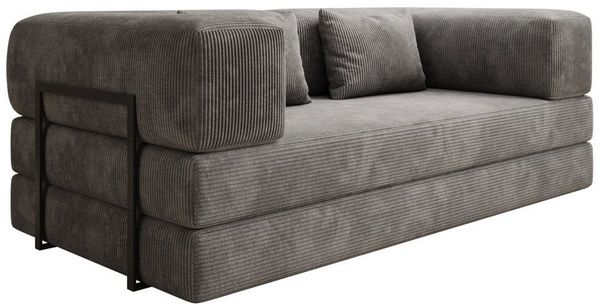 Luxusbetten24 Sofa Designer Sofa Lazy 3 Sitzer, mit Aufklappfunktion und Cordbezug