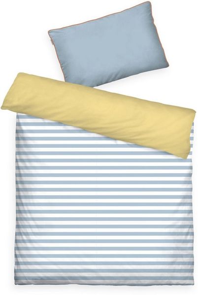 TOM TAILOR HOME Bettwäsche STRIPES WITH A KICK in Gr. 135x200cm oder 155x220cm, Perkal, 2 teilig, new bedroom, farbige Paspel am Kissen