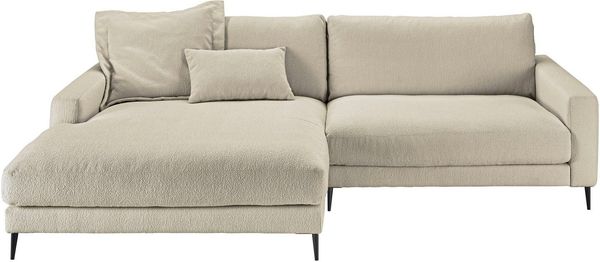 INOSIGN Ecksofa Downtown, B/T/H: 272/190/84 cm L-Form, weicher Sitzkomfort auch in Cord und Bouclé, incl. Zierkissen