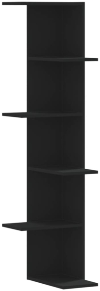 vidaXL Wand-Eckregal Schwarz 36,5x36,5x140 cm Holzwerkstoff 852628