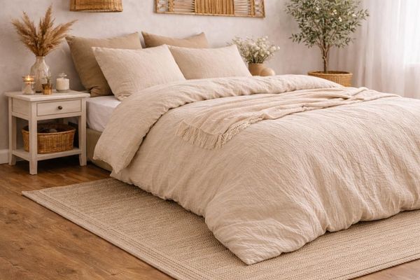 Sandiik Bettwäsche Musselin Bettwäsche „Oat Beige“ – aus Biobaumwolle, Biobaumwolle, Made in Stuttgart