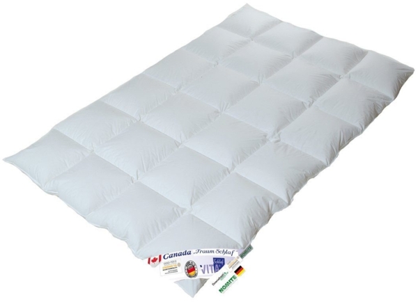 Vitaschlaf Daunenbettdecke Vitaschlaf® CANADA TRAUM Bettdecken Sommer Winter Ganzjahresdecke, Füllung: 90% Daunen, 10% Federn, OEKO-TEX® Standard 100 Zertifikat 04.0.1404