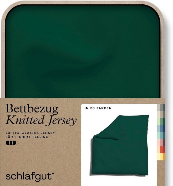 Schlafgut Bettbezug KNITTED JERSEY Bio-Baumwolle mit Elasthan, 170 g/m², Reißverschluss, (1 St), unifarbene Mix & Match Bettwäsche: passender Kissenbezug erhältlich