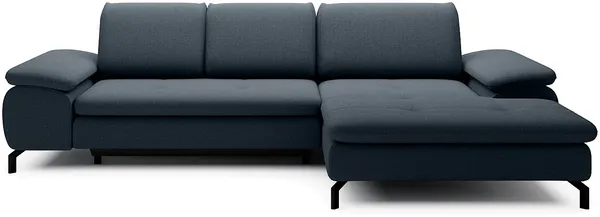 Vente-unique - ARCHIBALD Sofa Stoff Blau - B 104 cm x H 82 cm x L 265 cm