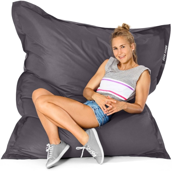 Green Bean® Sitzsack, waschbar, Polyester-PVC-Stoff, Anthrazit, 140x180 cm, 380 Liter