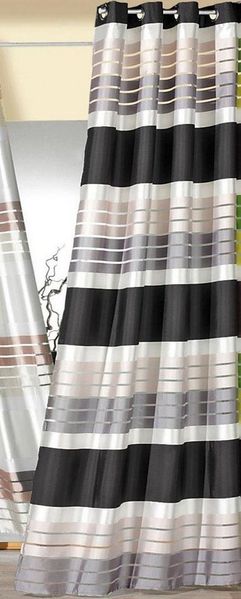 Weckbrodt Vorhang Lotta (1 St), Ösen, blickdicht, blickdicht mit transparenten Organza-Streifen,glänzend, Gardine, Store