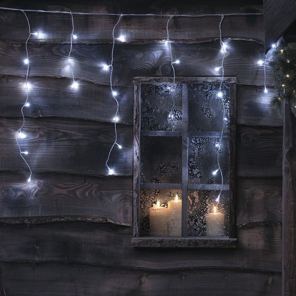 Lights4fun LED-Lichterkette 6m Bicolor LED Eiszapfen Lichterkette