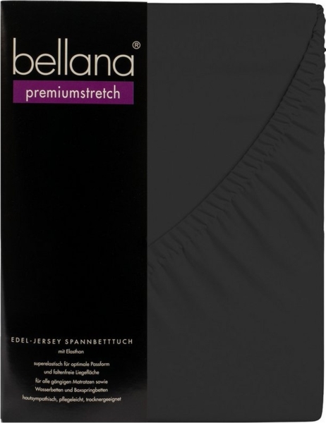 bellana Spannbettlaken Bellana premiumstretch, Jersey, Gummizug: rundum, (1 Stück), 165g/m², 95% gekämmte Mako Baumwolle, 5% Elasthan