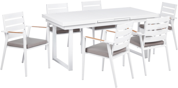 Essgruppe für 6 Personen VALCANETTO TAVIANO Metall 180 240 x 90 x 78 cm Grau