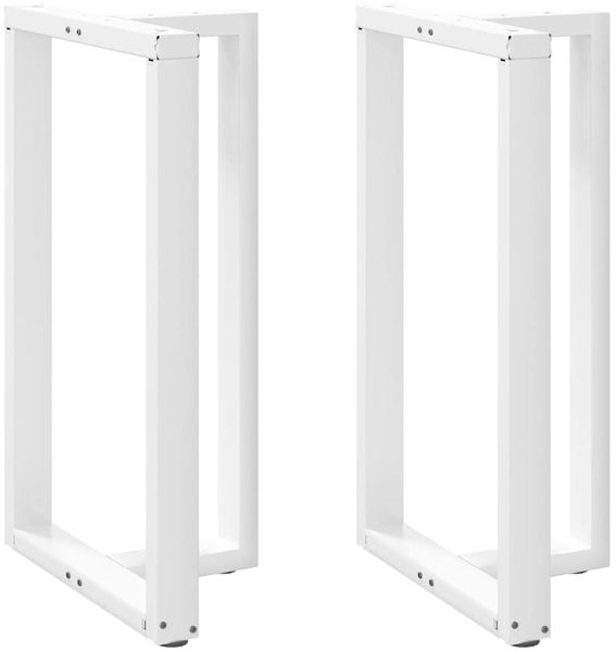 vidaXL Bartischbeine T-Form 2 Stk. Weiß 60x35x(100-101) cm Stahl 4013093