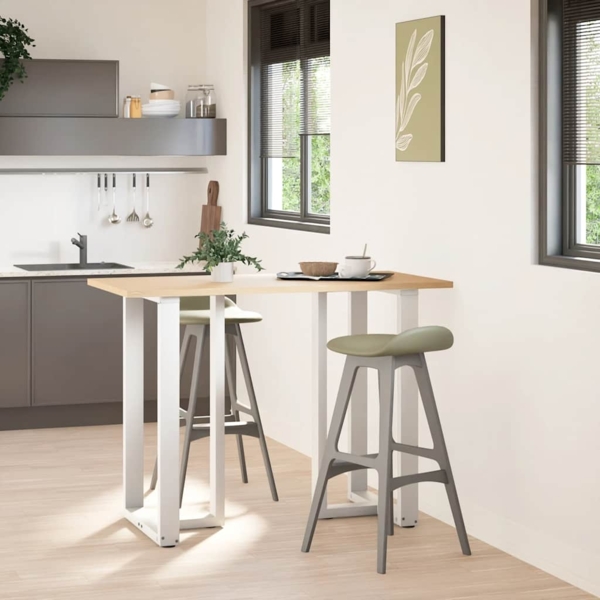 vidaXL Bartischbeine T-Form 2 Stk. Weiß 60x35x(100-101) cm Stahl 4013093