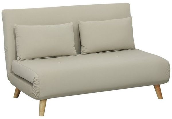 HOMCOM 2-Sitzer Sofa mit Bettfunktion, verstellbare Rückenlehne, bis 250 kg belastbar, Beige, 130 x 78 x 79 cm