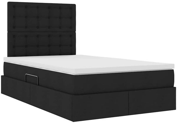 vidaXL Aufbewahrungsbett mit Matratze Schwarz 120 x 200 cm Polyester 3371900 Bild 5