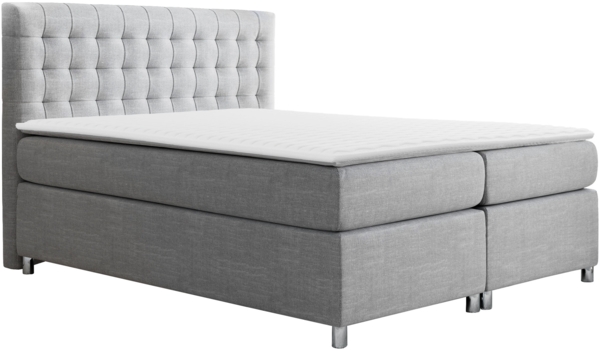 Boxspringbett Getz, Hellgrau, 140x200 cm