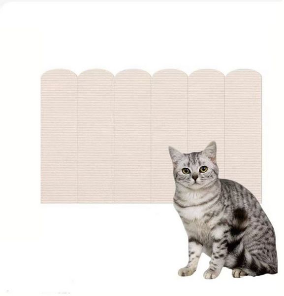 Agger Kratzbrett Wand-Kratzbrett für Katzen, Kratzschutz-Wandpaneel für Katzenpfoten, Kletter-Kratzbrett für Katzen, selbstklebendes dekoratives Wandpaneel