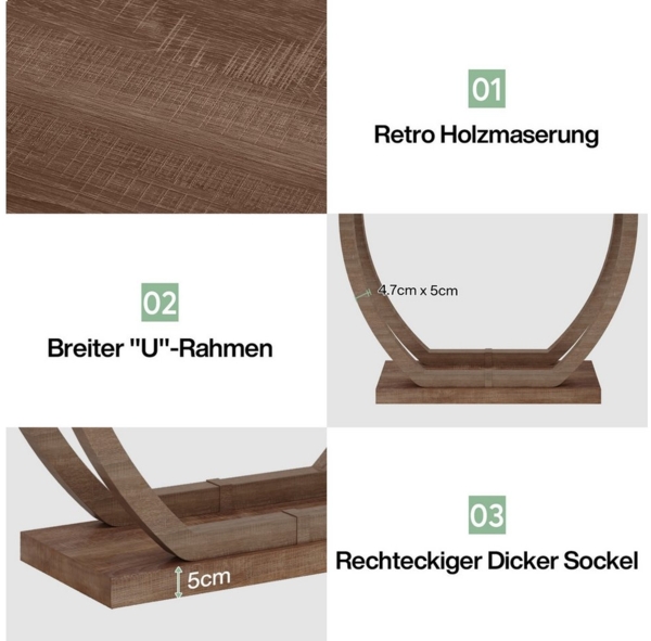 Tribesigns Konsolentisch 140cm Eingangstisch, Rustikal Schmale Flurtische Foyer Tische Bild 3