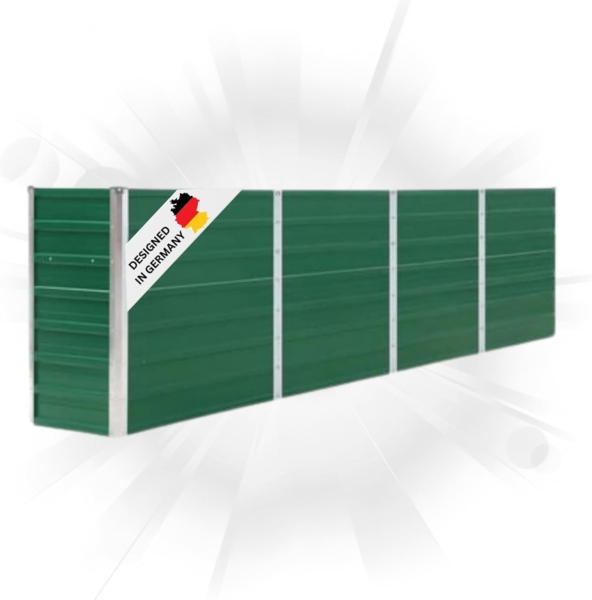 DELUKE® Hochbeet für Garten OSKAR Grün 320x40x77cm Verzinkter Stahl Hochbeet Metall Gartenbeet Kräuterbeet Blumenbeet Beet hoch Frühbeet für Garten Gemüsebeet Bild 1
