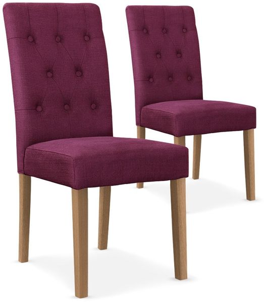 Menzzo Cecil Stühle, Stoff, Violett, 2 Stück