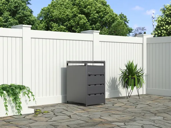 Vente-unique - LOKAFA Gartenhaus Metall Grau - B 76 cm x H 104 cm x L 60 cm