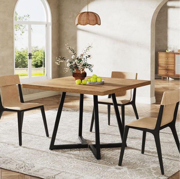 Tribesigns Esstisch 80 cm Quadratischer Küchentisch für 2, mit Metallfuß, für Esszimmer