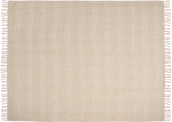 Beliani 'VELLA' Kuscheldecke, Baumwolle cremeweiß, 150x200 cm Bild 4