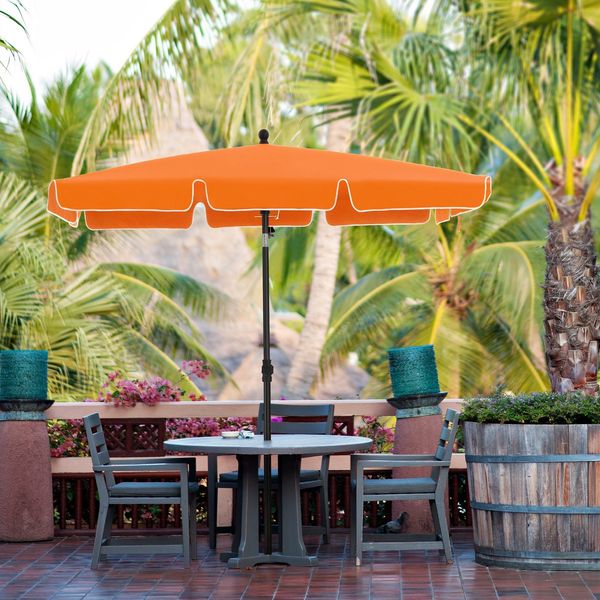 Songmics Sonnenschirm mit Aufbewahrungstasche, ohne Ständer, UPF 50+, Stahl / Polyester, Orange, 200 x 125 cm