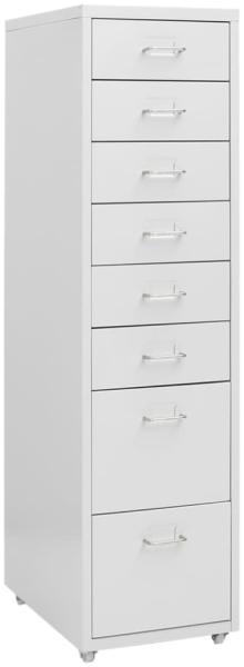 vidaXL Aktenschrank mit Rollen Grau 28x41x109 cm Metall 335921