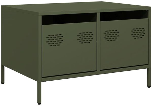 TV-Schrank Lowboard TV Olivgrün 68x50x43,5 cm Kaltgewalzter Stahl d5253e