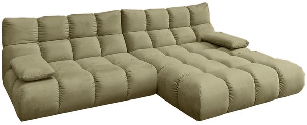 KAWOLA Sofa VIVIEN Ecksofa Velvet oliv Longchair rechts 85 x 178 x 290 cm Bild 3