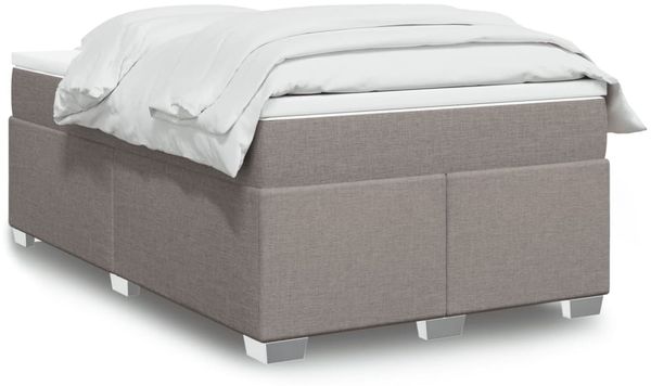 vidaXL Boxspringbett mit Matratze Taupe 120x200 cm Stoff 3285127