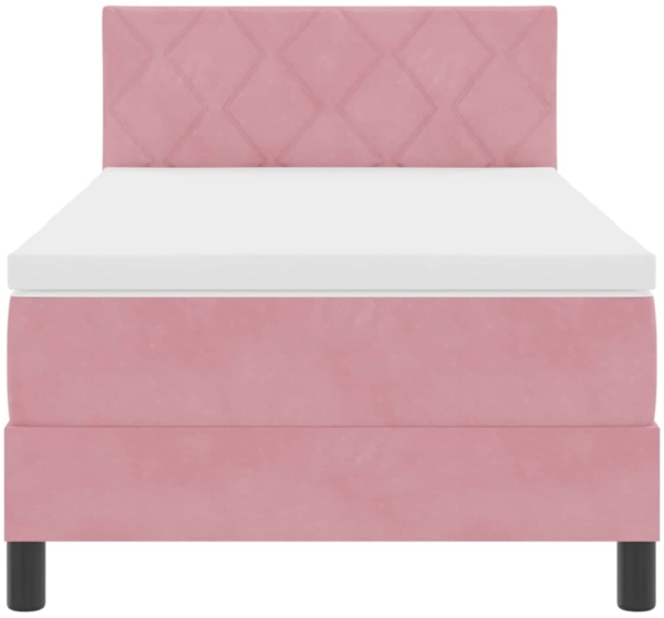 vidaXL LED Boxspringbett mit Matratze Rosa 100 x 200 cm Samt 3342703 Bild 7