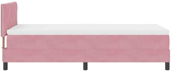 vidaXL LED Boxspringbett mit Matratze Rosa 100 x 200 cm Samt 3342703 Bild 8