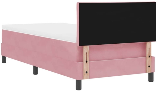 vidaXL LED Boxspringbett mit Matratze Rosa 100 x 200 cm Samt 3342703 Bild 9