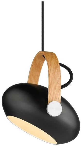 Halo Design No. 734306 LED Pendelleuchte D.C, schwarz matt-Eiche Ø 18