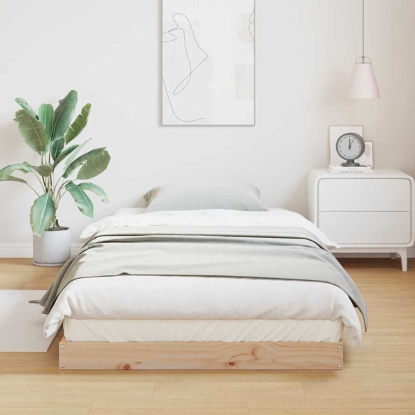 vidaXL Bodenbettrahmen Natur 213,5 x 104 x 9 cm Massives Kiefernholz 869748 Bild 3